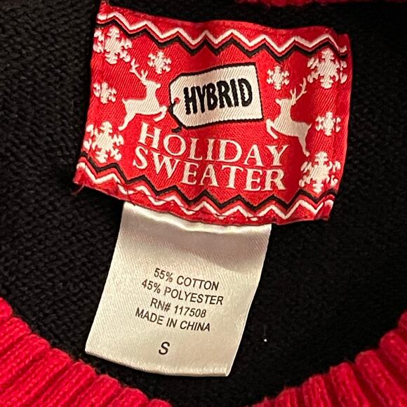 Hybrid Ugly Christmas Holiday Drinking Game Party Sweater Size Small - Picture 3 of 4